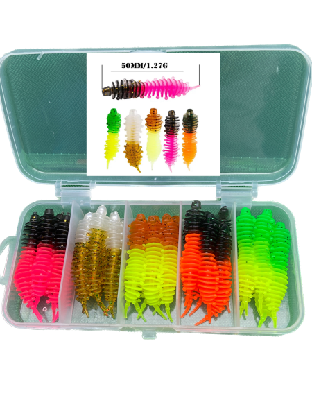 Trout Worm 50mm 30 Stück inkl. Box